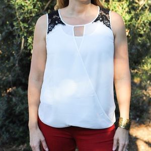 Stitch Fix Truly Poppy white sleeveless blouse